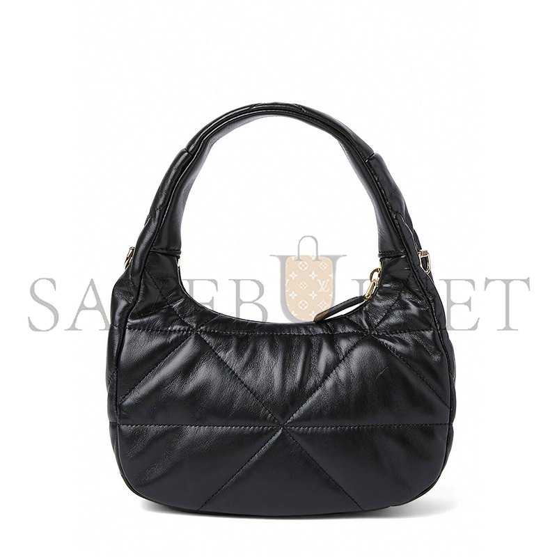 PRADA MINI QUILTED STITCH SHOULDER BAG IN BLACK 1BA384 (21*12.5*6.5cm)